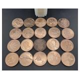 (20 Times Bid) 1 Oz Copper Coin  20 Different Des