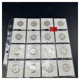 16 Mixed-date Silver Quarters