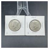 Two 40% Silver Kennedy Half Dollars