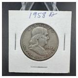 1958-d Franklin Half Dollar