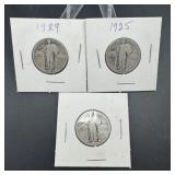 Three Standing Liberty Quarters  1925 & Others