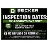Inspection Dates: By Appointment Only. Location: 5