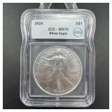 2024 American Silver Eagle  Graded Ms-70