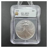 2024 American Silver Eagle  Graded Ms-70