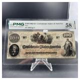 1862 Confederate States Of America $100 Note  Gra
