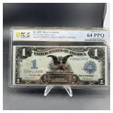 1899 Black Eagle Silver Certificate  Graded 64