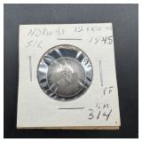 1845 Norway Silver Button