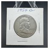 1954-d Franklin Silver Half Dollar