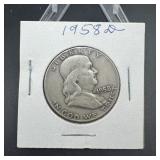 1958-d Franklin Silver Half Dollar
