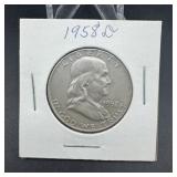 1958-d Franklin Silver Half Dollar