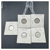 Four Silver Roosevelt Dimes