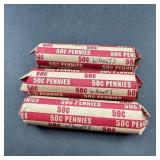 Three Rolls Of Wheat Pennies