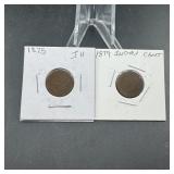 1875 & 1879 Indian Head Cents