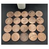 (20 Times Bid) 1 Oz Copper Coin  20 Different Des