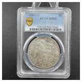 1884-cc Morgan Silver Dollar  Graded Ms62