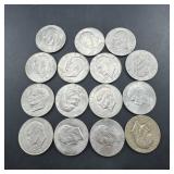 16 Various-date Eisenhower (ike) Dollars