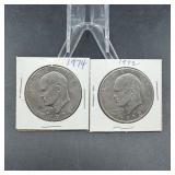 Two Mixed-date Eisenhower (ike) Dollars