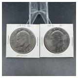 Two Mixed-date Eisenhower (ike) Dollars