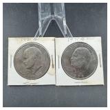 Two Mixed-date Eisenhower (ike) Dollars