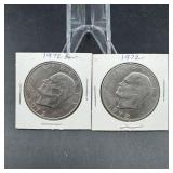 Two Mixed-date Eisenhower (ike) Dollars
