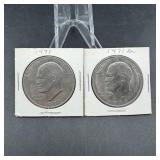 Two Mixed-date Eisenhower (ike) Dollars