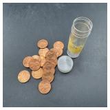 Partial Roll Of Lincoln Memorial Cents