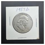 1957-d Franklin Silver Half Dollar