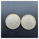 Two 1944 Foreign Silver Coins