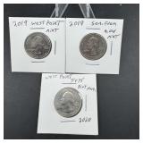 Three Mixed-date San Francisco & West Point Quarte