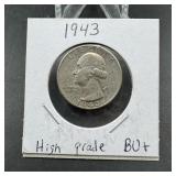 1943 High-grade Silver Quarter
