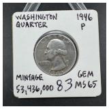 1946-p Low-mintage Silver Quarter