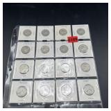 16 Mixed-date Silver Quarters