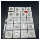 20 Mixed-date Silver Quarters