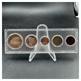 1908 Year Silver Barber Set