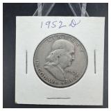 1952-d Franklin Silver Half Dollar