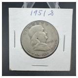 1951-s Franklin Silver Half Dollar