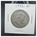 1952-d Franklin Silver Half Dollar