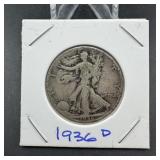 1936-d Walking Liberty Half Dollar