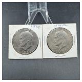 Two Mixed-date Eisenhower (ike) Dollars