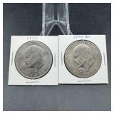 Two Mixed-date Eisenhower (ike) Dollars