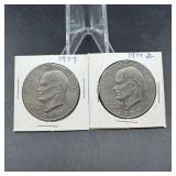 Two Mixed-date Eisenhower (ike) Dollars