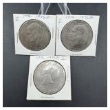 Three Bicentennial Eisenhower (ike) Dollars