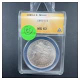 1885-o Morgan Silver Dollar Anacs Ms63