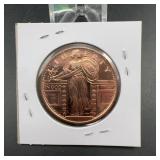 One Ounce .999 Fine Copper Liberty Round