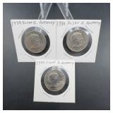 3 Susan B. Anthony Dollar Coins