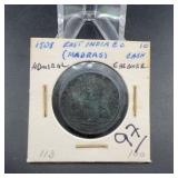 1808 East India Company Madras 10 Cash Coin