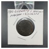 1810 Germany 1 Kreuzer Nassau-Usingen