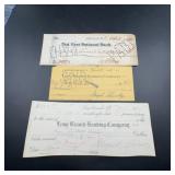 Three Historic U.S. Bank Checks, 1876ï¿½1948