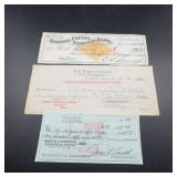 Three 19th-20th C. Bank Checks and Drafts Assortme