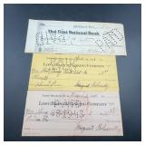 Three Historic Bank Checks 1895ï¿½1947
